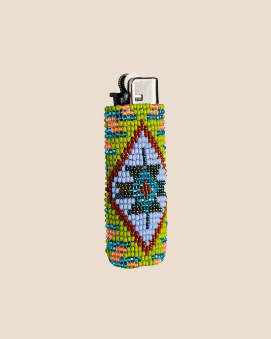 ⫷ Earth Weaver (Green) ⫸ Beaded Lighter Case