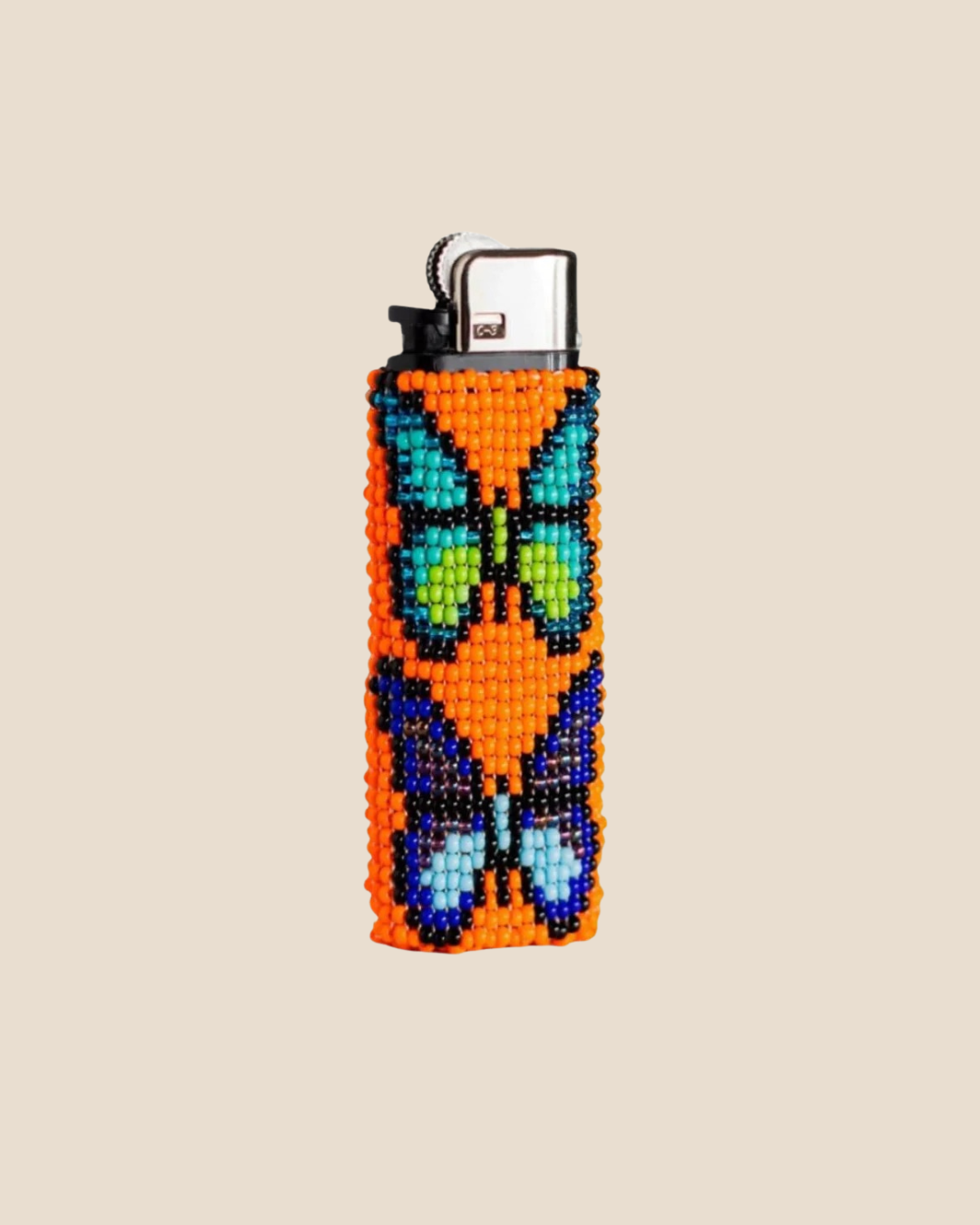 ⫷ Butterflies (orange) ⫸ Beaded Lighter Case