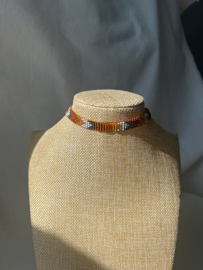 ༶ "Earth Tones" Beaded Choker ༶ Inga Tribe, Columbia