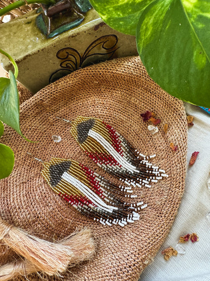 Mushroom Beadwork Earrings ♡ Embera Tribe, Colombia