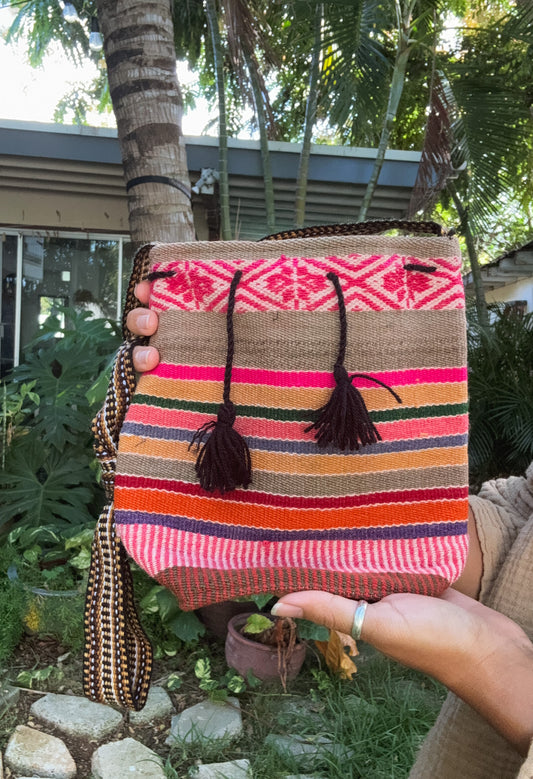 Peruvian Textile Crossbody Purse ~boho stripes~