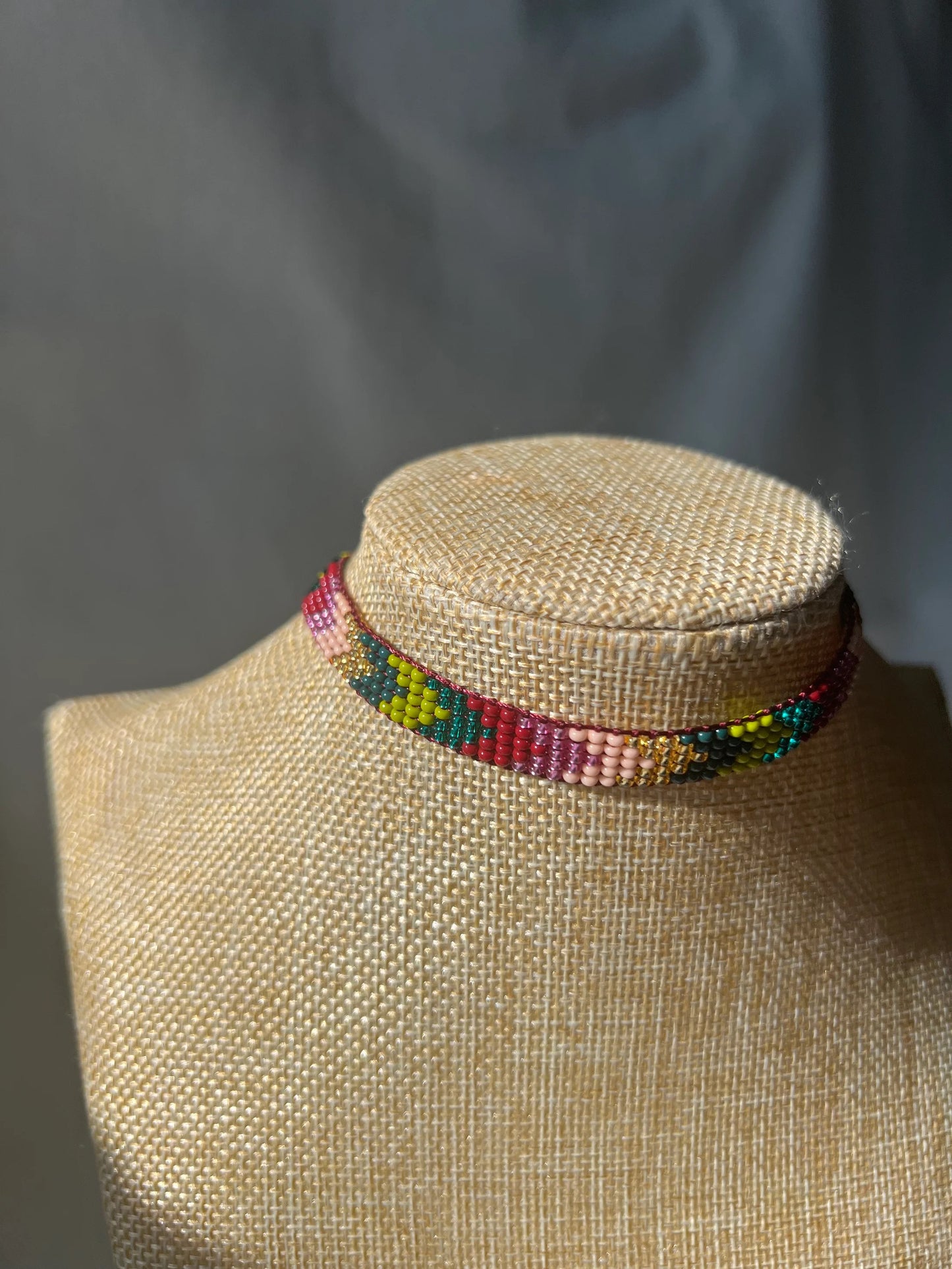 ༶ "Jewel Tones" Beaded Choker ༶ Inga Tribe, Columbia