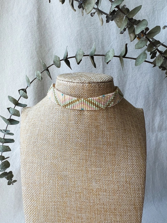 ༶ "Sweet Angel" Beaded Choker ༶ Inga Tribe, Columbia