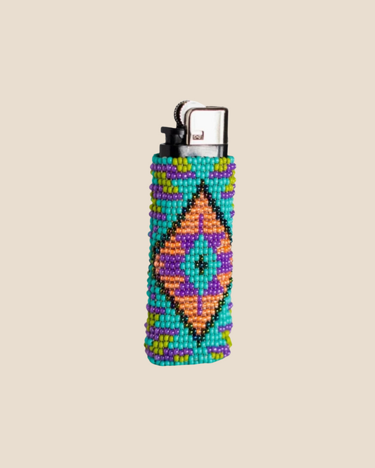 ⫷ Earth Weaver (Blue) ⫸ Beaded Lighter Case